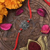 Vriksham Rakshabandhan Sliver Plated Kalash Design Rakhi-RB197